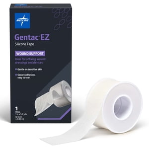 Medline Gentac EZ Silicone Medical Tape, 1 in x 5.5 yds