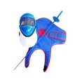 thumbnail image 1 of Máscara de esgrima para práctica de florete, antipuñaladas, malla de alta resistencia, equipo protector, funda de esgrima para niños. Azul, 1 of 9