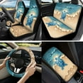 thumbnail image 2 of Yuyamidu Sea Turtle Car Seat Cover Full Set of 13 Starfish Auto Steering Wheel Cover Seat Belt Strap Pads Cup Coasters Armrest Cover Pad Keychain Car Accessories, 2 of 6