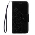 thumbnail image 2 of Funda de cuero con estampado de flores para Lenovo Vibe K5, color negro, 2 of 5