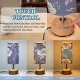 thumbnail image 3 of Touch Control Table Lamp with LED Bulb Bedside Lamp for Bedroom Living Room Blue and White Floral, 3 of 8