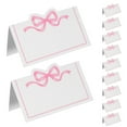 thumbnail image 2 of 100PCS Bowknot Name Cards: Pink Bow Place Cards Cute Scalloped Tent Name Cardstock Blank Seat Assignment Label for Birthday Party Wedding Table Setting Supplies, 2 of 7