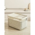 thumbnail image 4 of 1pc 10lb/20lb Clear Color Household Sealing Sliding Lid Rice Storage Container, Flour, Grains Cereal Dispenser, 4 of 9