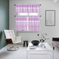 thumbnail image 4 of Purple Pink Boho Kitchen Curtains Sets for Windows 24 Inch Length, Vintage Ethnic Tribe Abstract Art Rod Pocket Window Treatments Tier Curtains and Valances Set for Bedroom/Bathroom, 4 of 8