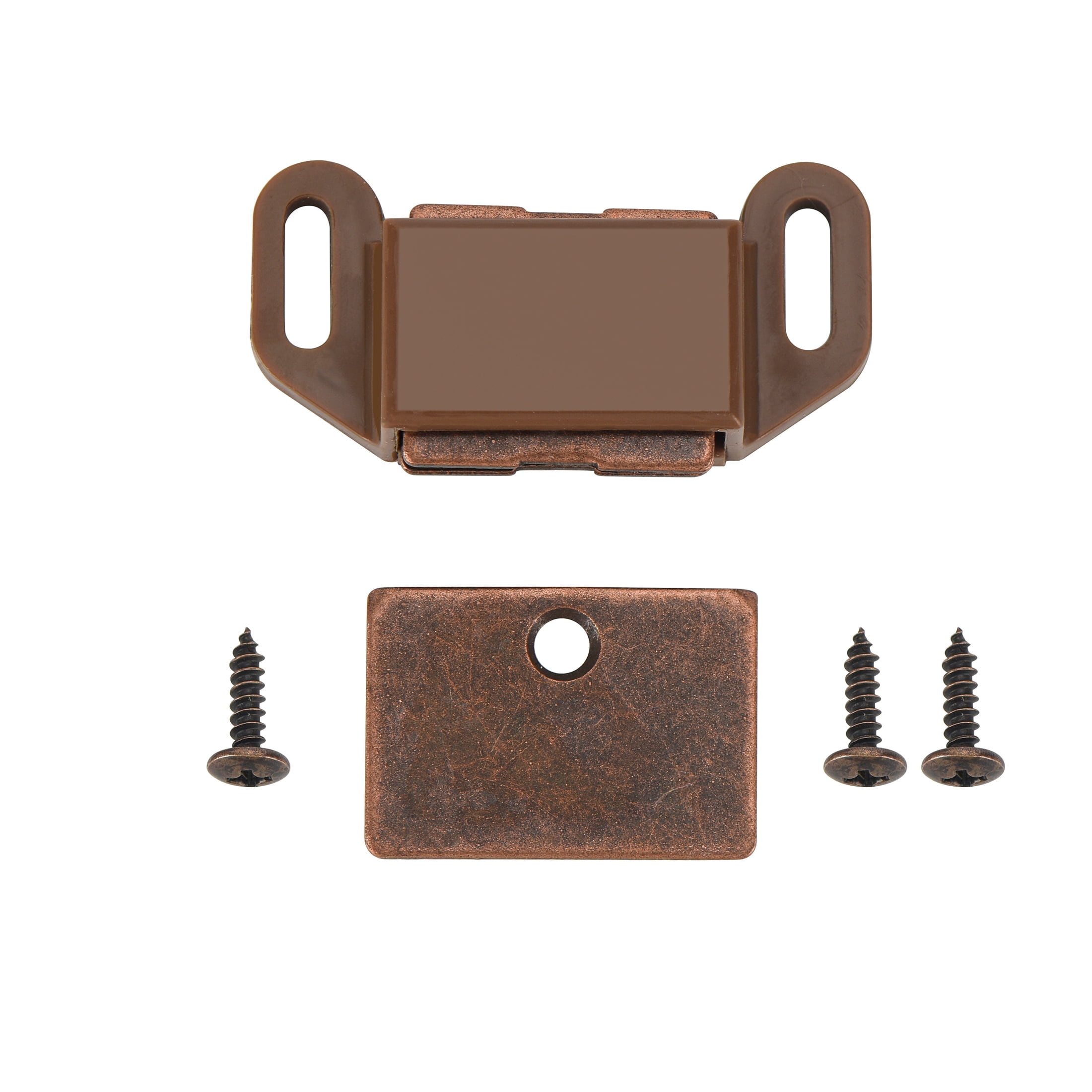 Hyper Tough Magnetic Door Catch, Brown, 4 counts per pack, mounting hardware included