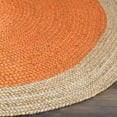 thumbnail image 3 of SAFAVIEH Natural Fiber Cebrail Braided Jute Area Rug, Orange/Natural, 9' x 9' Round, 3 of 6