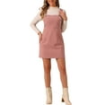 thumbnail image 2 of INSPIRE CHIC Women's Overall Dress Adjustable Strap A-Line Invisible Side Zipper Casual Suspender Skirt XS Pinks, 2 of 6