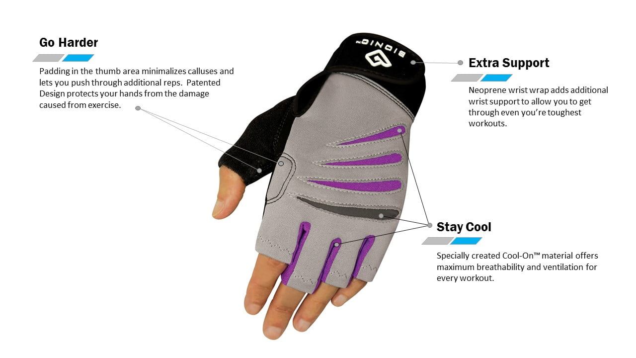 NEW! Bionic Men's Half-Finger Cross Training Glove 