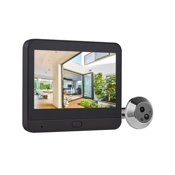 Cámara de Mirilla Tuya Wifi de 2 MP, Timbre de Vídeo Inalámbrico Inteligente, Detección de Movimiento PIR, Seguridad para el Hogar Inteligente, Color Negro.