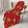 thumbnail image 4 of Throw Blanket for Couch Sofa and Bed, Gingerbread Man Super Soft Plush Throw Blanket, Fuzzy Cuteness Comfy Warm Washable Flannel Blanket & Throws for All Season 40"x30", 4 of 7