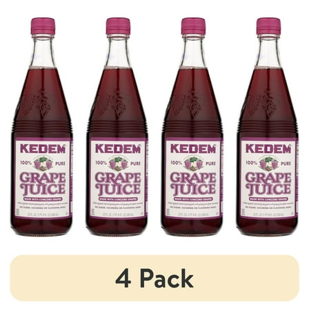 (4 pack) Kedem 100% Pure Grape Juice, 22.0 FL OZ
