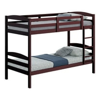 Furniture of America Alli Kids Wood Detachable Twin over Twin Bunk Bed, Espresso