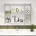 thumbnail image 6 of Medicine Cabinet with Mirror&3 Doors, Wall Mounted Bathroom Mirror Storage Cabinet with 3 Adjustable Shelves for Living Room Entryway,White, 6 of 8