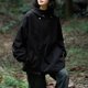 thumbnail image 3 of Gibobby Abrigos talla grande Chaqueta unisex de color sólido para escalada en montaña al libre, otoño e invierno, ajuste holgado, ropa de abrigo informal para parejas a de viento (Negro, L), 3 of 5
