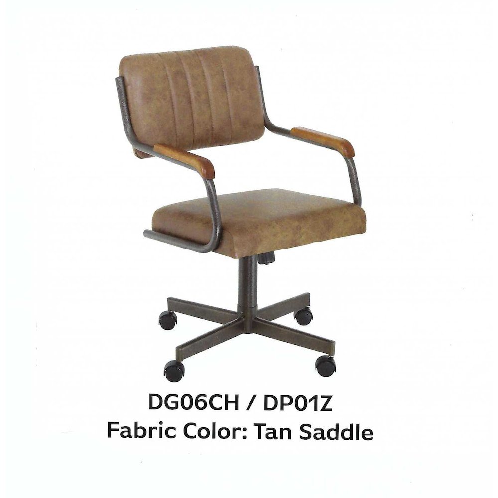 Douglas Tilt Swivel Castor Chair, Chestnut/Saddle (Set of 2)