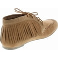 thumbnail image 5 of Bamboo Womens Circus-03 Fringe Moccasin Lace Up Fashion Bootie, Natural, 6.5, 5 of 7