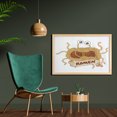 thumbnail image 2 of Humorous Wall Art with Frame, Cartoon Design Image of Flying Spaghetti Monster with Ramen Written Ribbon, Printed Fabric Poster for Bathroom Living Room, 35" x 23", Multicolor, by Ambesonne, 2 of 2
