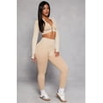 thumbnail image 2 of Womens Daisy Ribbed Knit Cropped Track Jacket, 2 of 3