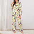 thumbnail image 2 of Balery Vegetable Conjunto de Pijama con Estampado para Mujer, Conjunto de Dos Piezas con Manga Larga, Ropa de Dormir Suave con Bolsillos, Pijamas Cómodos-Large, 2 of 7