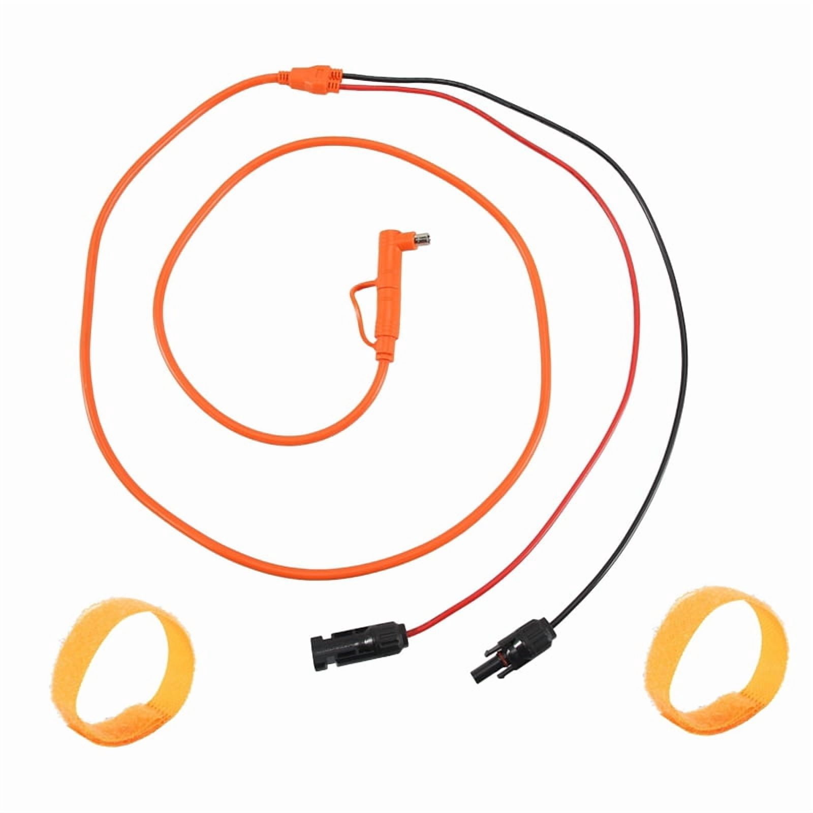 2X Solar Panel to DC 8mm Adapter Cable 2m, Solar Connector to DC7909/8020 Male Plug Extension Cord, Tinned Copper Wire