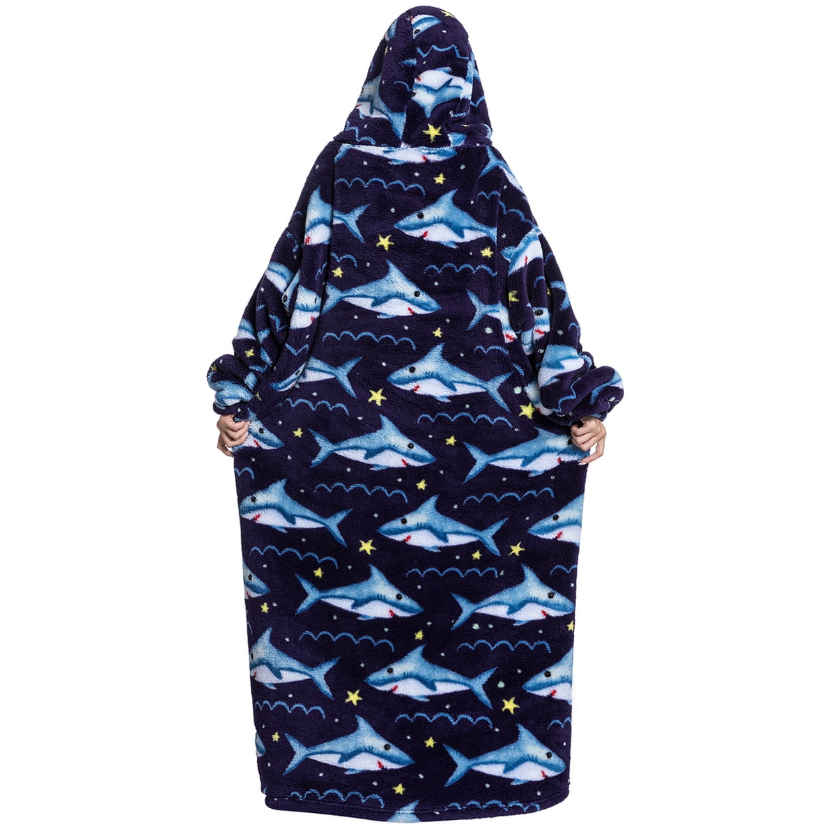 Msrlassn Extra Long Wearable Blanket Hoodie for Women Men Adults Oversized Hooded Blanket Sweatshirt, Super Soft Warm Comfortable Giant Wearable Blanket Hoodie with Big Pocket