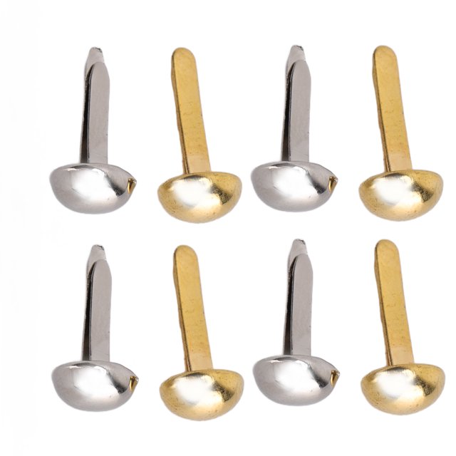 40 piezas 6mm Mini Brads oro plata galvanoplastia latón redondo Metal sujetadores de papel Brads para DIY Scrapbooking