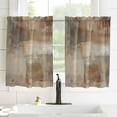 thumbnail image 3 of Brown Gray Ombre Window Short Curtains 63 Inch Length, Abstract Modern Oil Painting Art Rod Pocket Window Treatment Kitchen Drapes for Bedroom, Cafe, Living Room, 2 Panels, 52 W x 63 L, 3 of 5