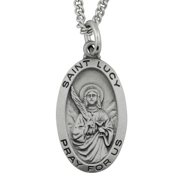 Oval St. Lucy Medal with Prayer Card