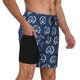 thumbnail image 2 of Balery Navy Nautical Bañador para hombre, shorts de playa de secado rápido con entrepierna y forro de compresión-Medium, 2 of 6