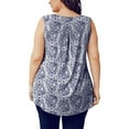 thumbnail image 4 of Usmixi Tank Top for Women Western Print V-Neck Sleeveless T Shirts Button Down Plus Size Casual Tunic Vest Blouse Light Blue XXL Up to 65% off, 4 of 6