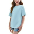 thumbnail image 4 of CHEEREAM Girls Clothes Summer 2 Piece Outfits Drop Shoulder T-Shirts and Biker Shorts Kids Fashion Clothing Sets, 4 of 8