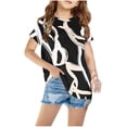 thumbnail image 2 of Unisex Child Cotton Summer Graphic T-shirts Short Sleeve Crew Neck Printed Soft Tees for Boys Girls 3-11 Years (130, Black 01), 2 of 4