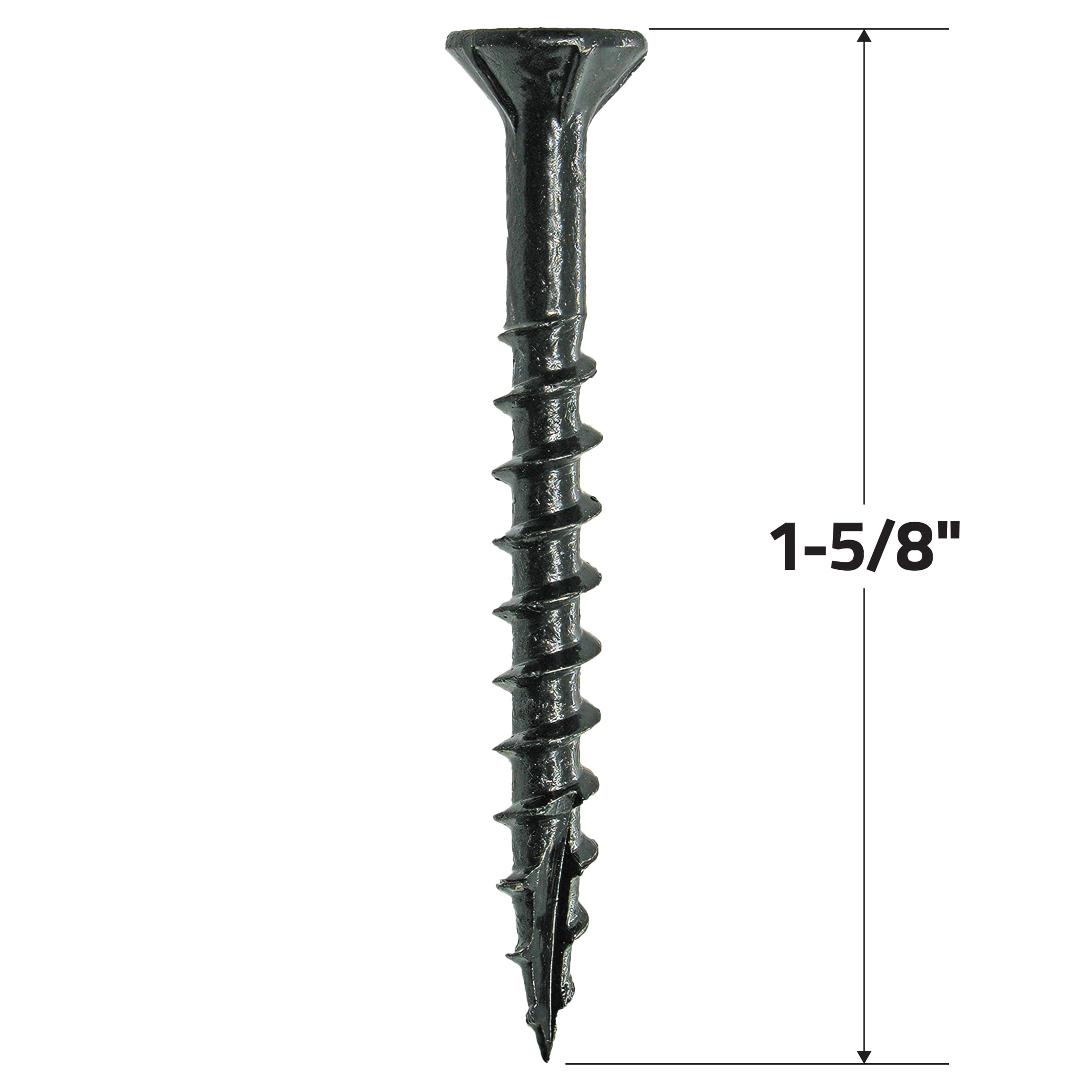 (2 pack) Grip-Rite PrimeGuard Plus #8 x 1-5/8 in. Black Wood to Wood Deck Screw 1lb.