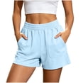 thumbnail image 2 of QSAWXQZ Women's Cotton Shorts Elastic Waist Solid Loose Shorts with Pockets XL, 2 of 6