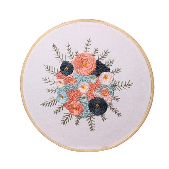 Kits de de de con de flores con aro de , paquete de material de para principiantes y adultos Spring-Flower_2