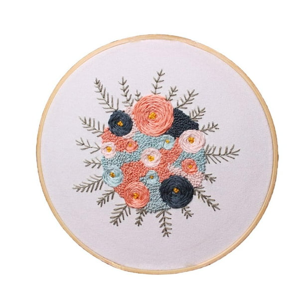 Kits de de de con de flores con aro de , paquete de material de para principiantes y adultos Spring-Flower_2