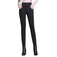 thumbnail image 3 of FAROOT Female Leggings, Thickened Solid Color Elastic High Waist Pants with Pockets, 3 of 9