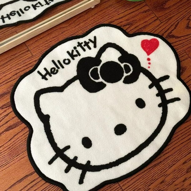 Sanrio-Manta de Hello Kitty, alfombrilla de felpa de dibujos animados, Kawaii Y2k KT Cat, alfombra antideslizante, decoración de habitación de Anime, Alfombra de Halloween Fivean unisex