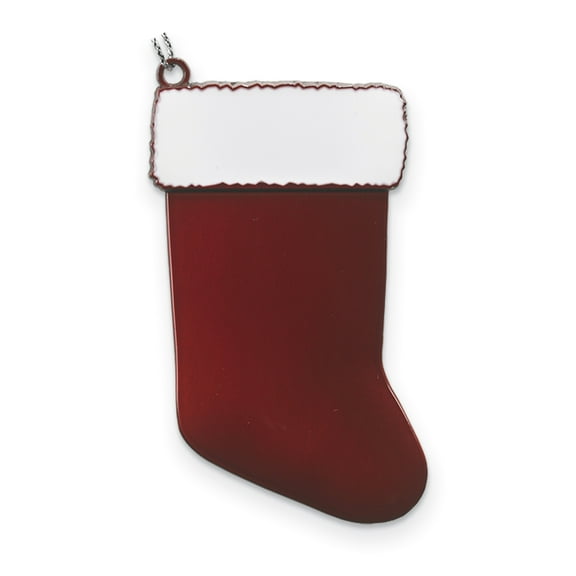 Pewter Red Engraveable Stocking Ornament GM13832