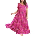 thumbnail image 1 of Vestido YESNO, casual, holgado, bohemio, floral, largo, largo, 3XL EJF CR26, 1 of 5