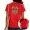 D-Red, variant on UNISHE Women's It's Only A Matter Of Time Print T-Shirt Hourglass Graphic Religious Top for Daily Outfit Black, M