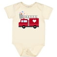 thumbnail image 3 of Inktastic Easter Red Firetruck with Pink Hearts Boys or Girls Baby Bodysuit, 3 of 5
