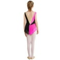thumbnail image 3 of Alvivi Girls Mesh Splice Figure Skating Dress Sleeveless Ballet Dance Irregular Skirted Leotard Hot Pink 14, 3 of 7