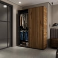 thumbnail image 4 of Ropero Closet Armario Puertas Corredizas Berlín 150cm Color Gales Wengue marron claro, 4 of 10
