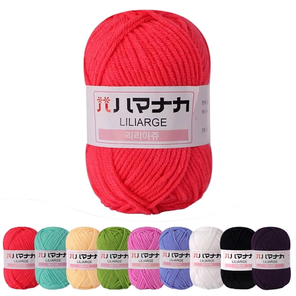 Qocolcyl Under $1 Soft Milk Cotton Yarn for Hand Knitting 100g Amigurumi Yarn Cotton for Crocheting Beginner Hand Knit Supplies for DIY Doll Sweater Hats Scarves Shawls Home Decor