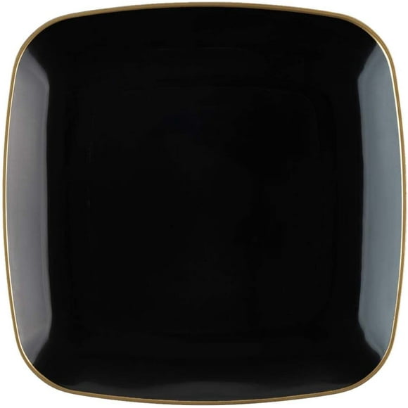 Black Square Plastic Plates