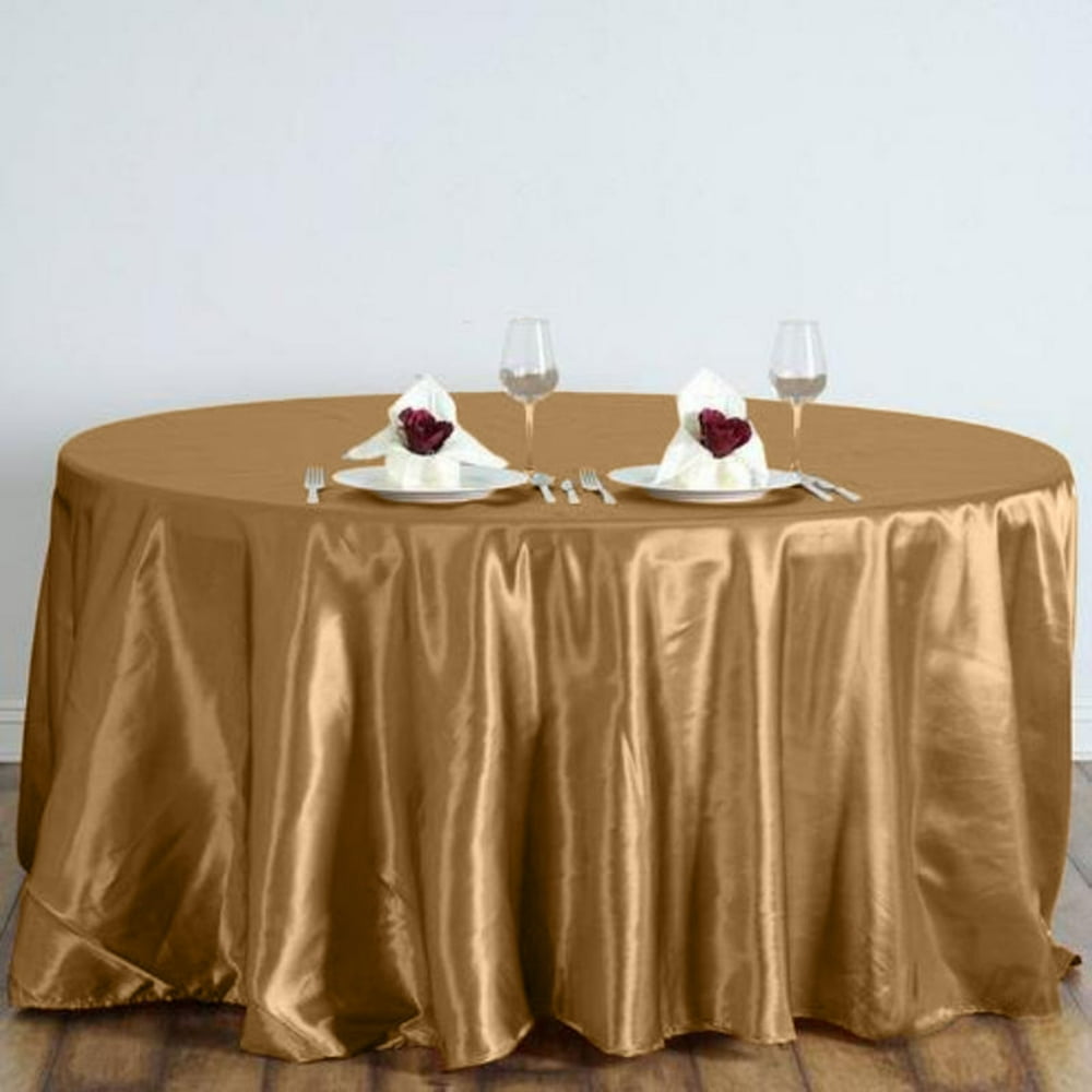 Efavormart 120" GOLD Wholesale Linens SATIN Round Tablecloth for