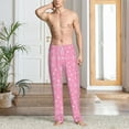 thumbnail image 2 of Gukieu Snowflake pink backgrounds Print Men's Home Trousers, Elastic Drawstring Home Pajamas Clothing Suitable for Adult Men-XX-Large, 2 of 6