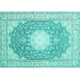 thumbnail image 1 of Ahgly Company Indoor Rectangle Medallion Turquoise Blue Traditional Area Rugs, 2' x 4', 1 of 4