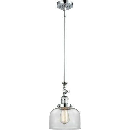 

Polished Chrome Tone Mini Pendants 8 Wide Clear Glass Steel/Cast Brass Medium Base LED 1 Light Fixture